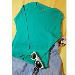 NWT Girls Green long sleeved top Sz S 7/8